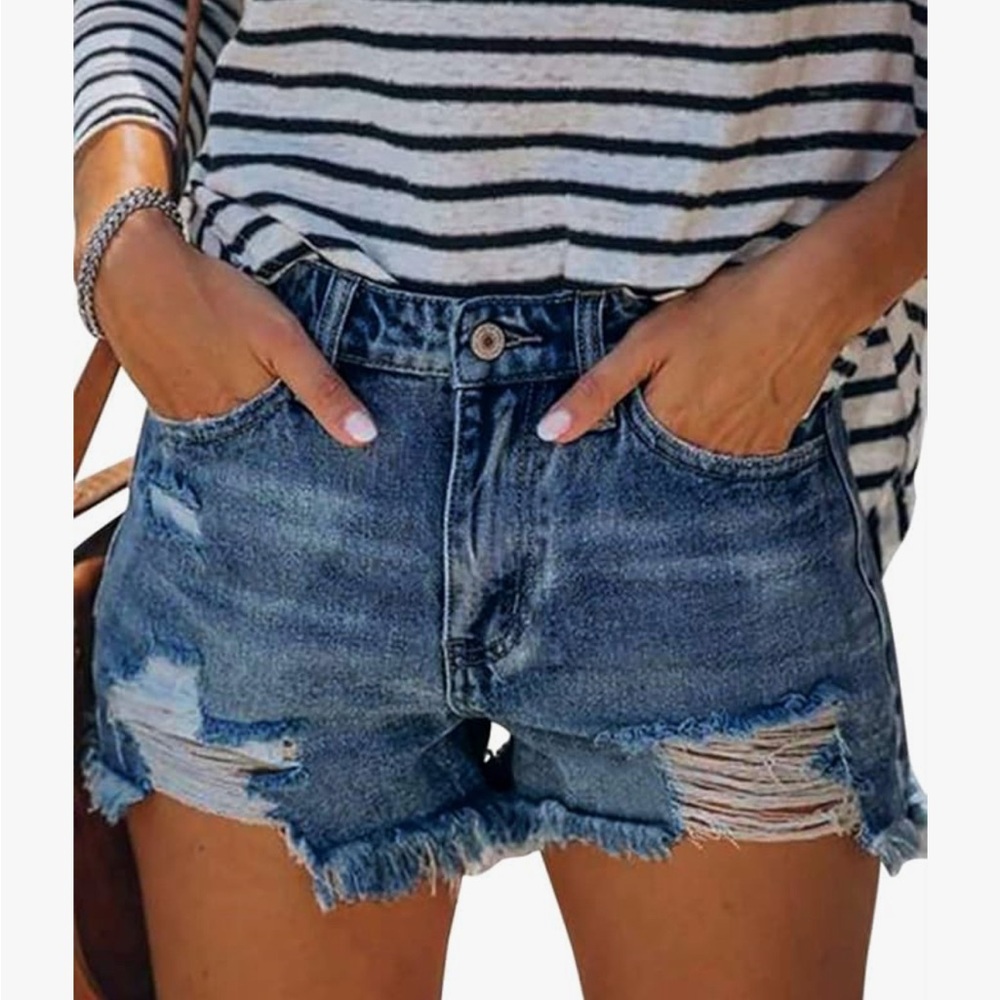 NWT Denim Distressed Jean Shorts